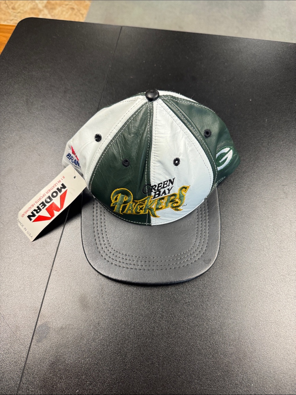 Green Bay Packers Two-Tone Leather Patch Cap - Green/White by Modern